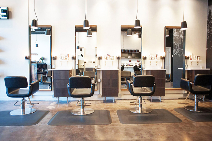 Working area of salon 